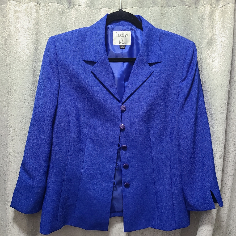 Le Suit Royal Blue Blazer Women's 12